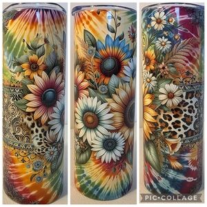 Colorful Floral 20oz Skinny Tumbler